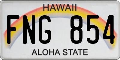 HI license plate FNG854