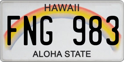 HI license plate FNG983