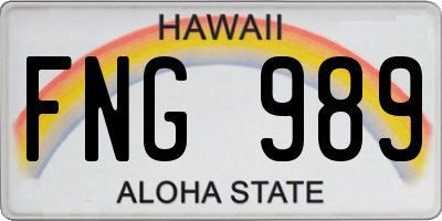 HI license plate FNG989