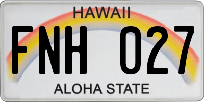 HI license plate FNH027