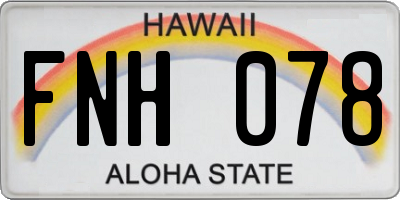 HI license plate FNH078