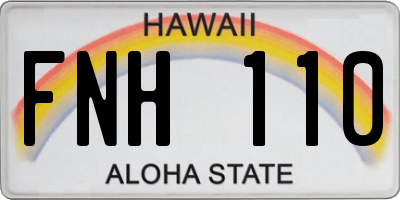 HI license plate FNH110