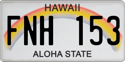HI license plate FNH153