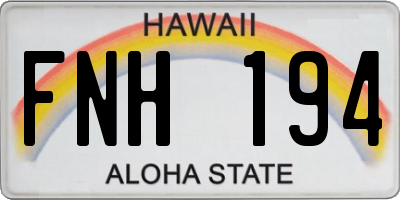 HI license plate FNH194