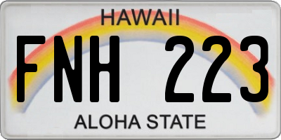 HI license plate FNH223