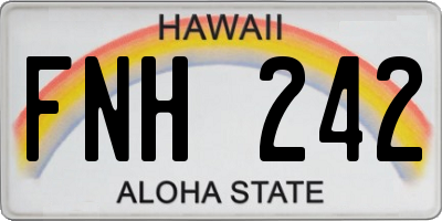 HI license plate FNH242