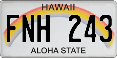HI license plate FNH243