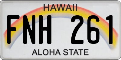 HI license plate FNH261