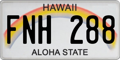 HI license plate FNH288