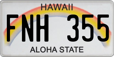 HI license plate FNH355