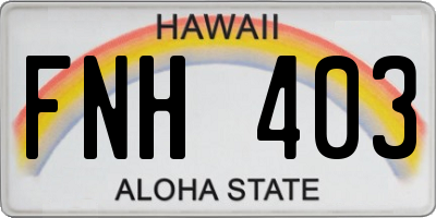 HI license plate FNH403