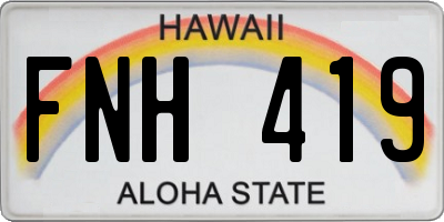 HI license plate FNH419