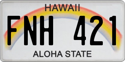 HI license plate FNH421