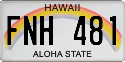 HI license plate FNH481