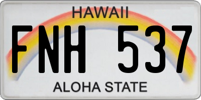 HI license plate FNH537