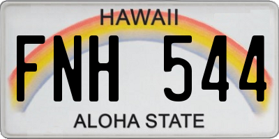 HI license plate FNH544