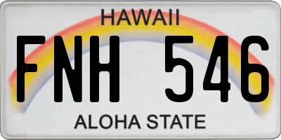 HI license plate FNH546