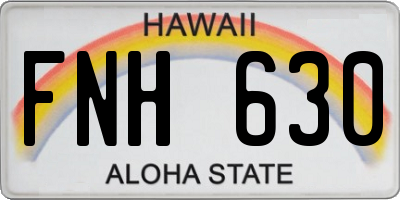 HI license plate FNH630