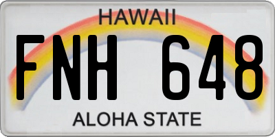 HI license plate FNH648
