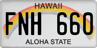 HI license plate FNH660