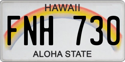 HI license plate FNH730