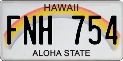HI license plate FNH754