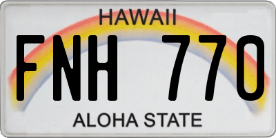 HI license plate FNH770