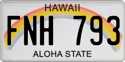 HI license plate FNH793