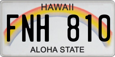HI license plate FNH810