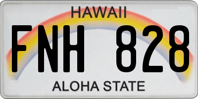 HI license plate FNH828