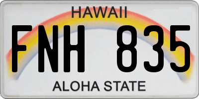 HI license plate FNH835
