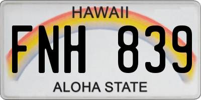 HI license plate FNH839