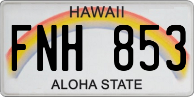 HI license plate FNH853