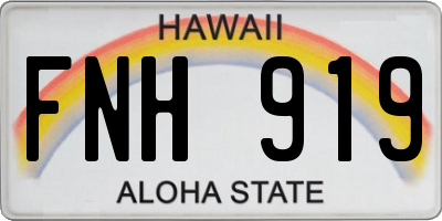 HI license plate FNH919
