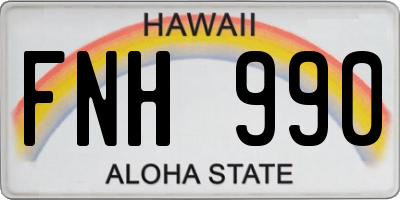 HI license plate FNH990