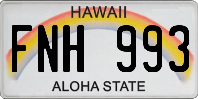 HI license plate FNH993