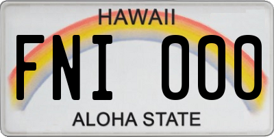HI license plate FNI000