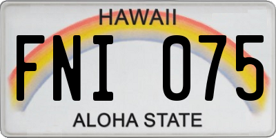 HI license plate FNI075