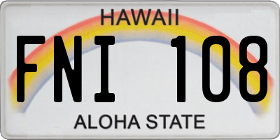 HI license plate FNI108