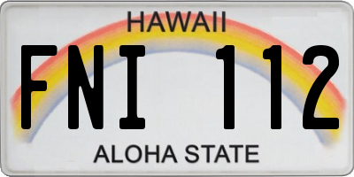 HI license plate FNI112