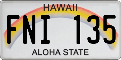HI license plate FNI135