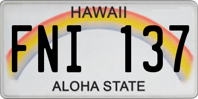 HI license plate FNI137