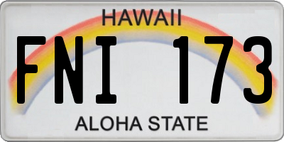 HI license plate FNI173
