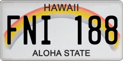 HI license plate FNI188
