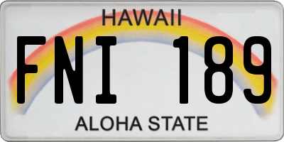 HI license plate FNI189