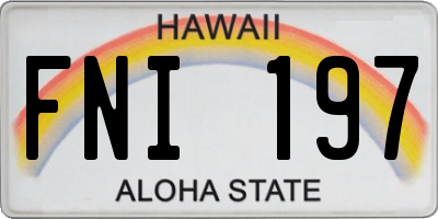 HI license plate FNI197