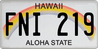 HI license plate FNI219