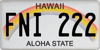 HI license plate FNI222