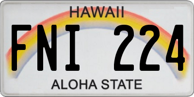 HI license plate FNI224