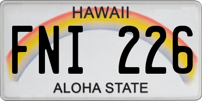HI license plate FNI226